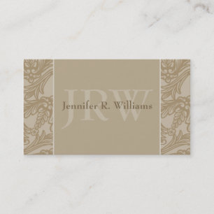 Classy Monogram Latte Business Card
