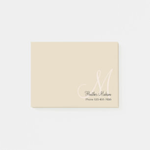 Classy Monogram Office Sticky Note Pads