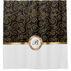 Classy Monogram Shower Curtain