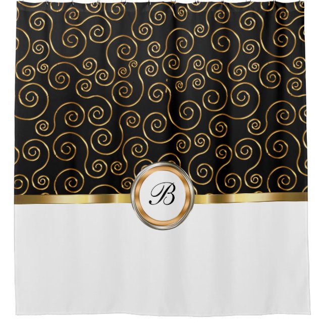 Classy Monogram Shower Curtain (Front)