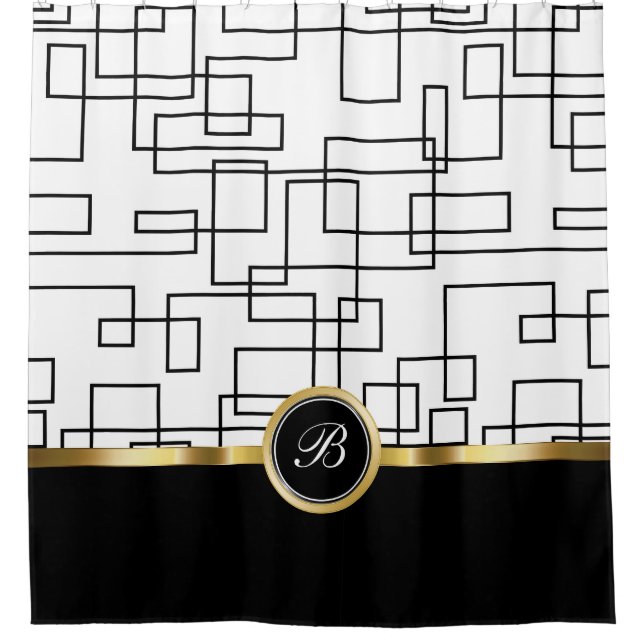 Classy Monogram Shower Curtain (Front)