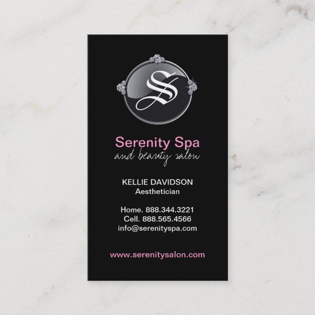 Classy  Monogram - Spa and Salon Business Card (Front)