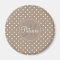 Classy Monogram Straw Brown White Dots Fashionable