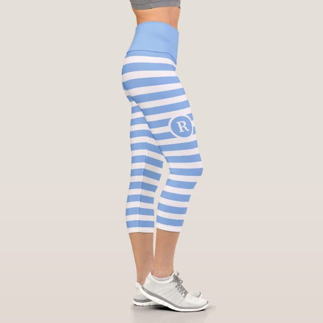 Classy Monogram Striped Capri Leggings (Right)