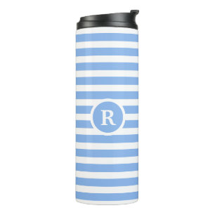 Classy Monogram Striped Thermal Tumbler
