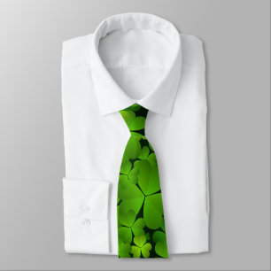 Classy Monogrammed Irish Shamrock Double Sided Tie