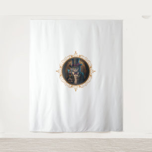 Classy Mood Cat T Gangsters Cat Retro Cat In a Hat Tapestry