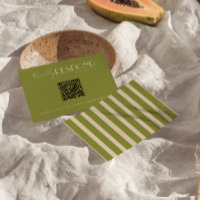 Classy Moss Green Old Money QR Code Wedding