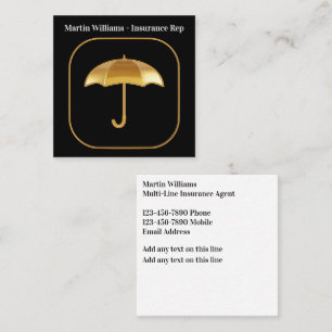 Classy Multi Line Insurance Agent  Square Business Card