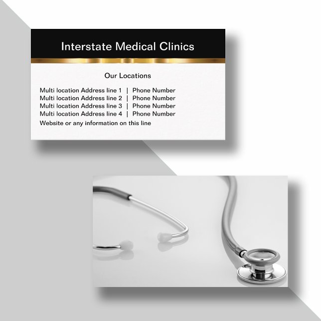 Classy Multiple Location Medical Office Business Card (Creator Uploaded)