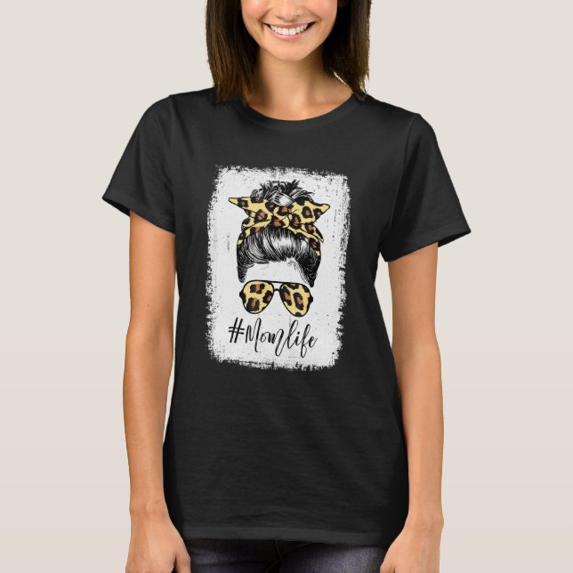 Classy Mum Life With Leopard Pattern Shades Cool M T-Shirt (Front)