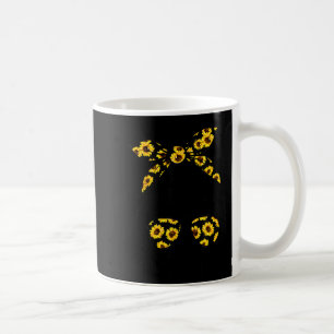Classy mum life with sunflower messy bun mother's coffee mug
