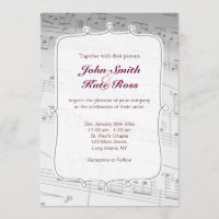 Classy Music Notes Wedding Invitation