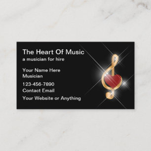 Classy Musician Or Musical Band For Hire Business Card