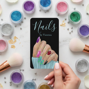 Classy Nail Technician Premium Nail Artist QR Code Business Card