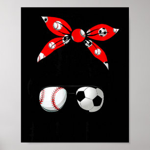Classy nana life soccer messy bun baseball mother' poster
