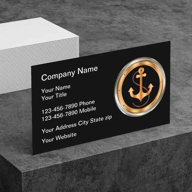 Classy Nautical Business Cards Anchor Design (Creator Uploaded)