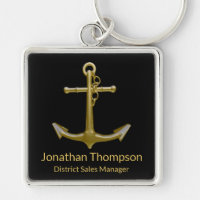 Classy Nautical Gold Anchor on Black