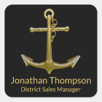 Classy Nautical Gold Anchor on Black