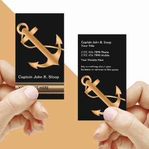 Classy Nautical Marine Boat Anchor Business Card