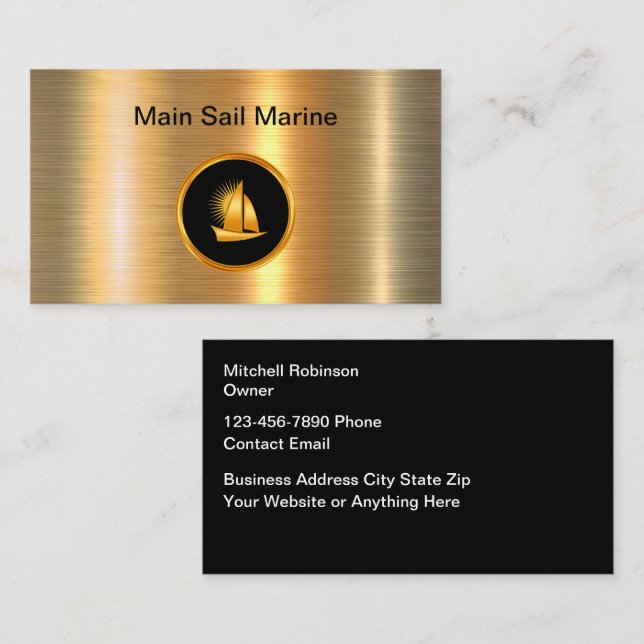 Classy Nautical Marine Business Cards (Front/Back)