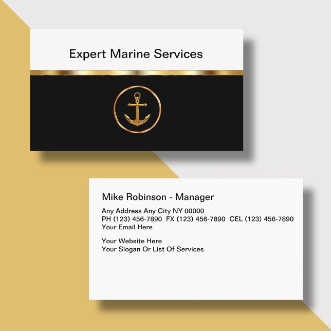 Classy Nautical Marine Services Business Card (Creator Uploaded)