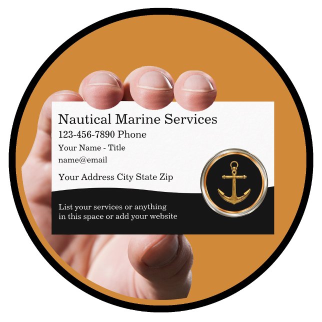 Classy Nautical Marine Theme Business Cards (Creator Uploaded)