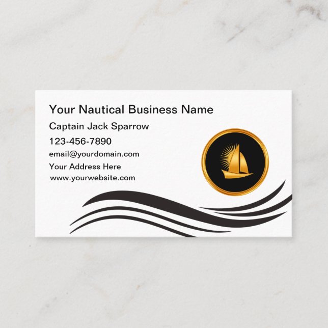 Classy Nautical Sailboat Business Cards (Front)