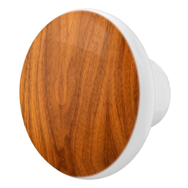 Classy Nautical Teak Wood Texture Print Ceramic Knob (Right)