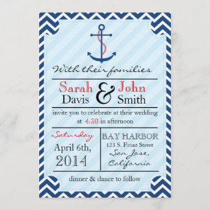 Classy Nautical Wedding Invitation