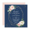Classy Navy Blue Blush Pink Floral Bridal Shower