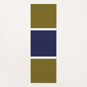 Classy Navy Blue Golden Olive Wide Colour Blocks Yoga Mat