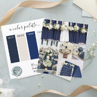 Classy Navy Ivory Wedding colours Palette Card 202