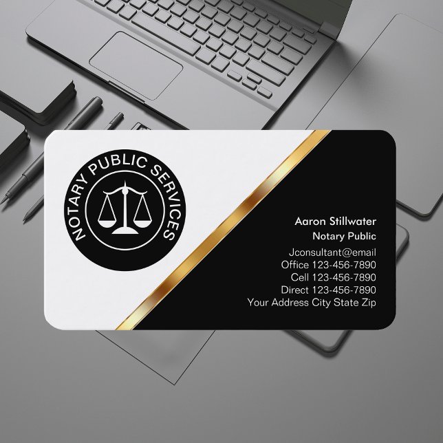 Classy Notary Business Cards (Creator Uploaded)