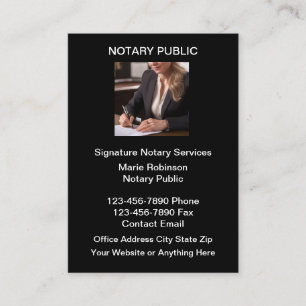 Classy Notary Public Business Cards