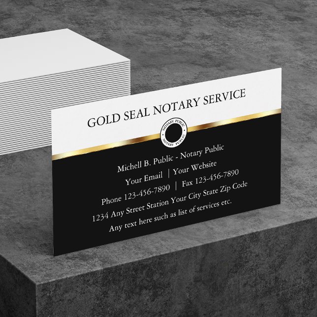 Classy Notary Public Design Business Card (Creator Uploaded)