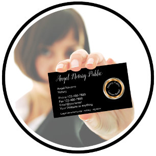 Classy Notary Public Services Business Card