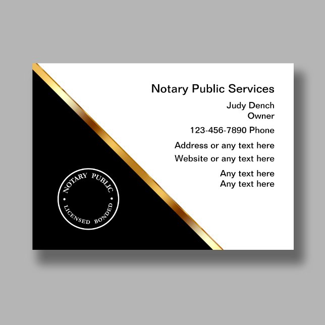 Classy Notary Service Business Cards (Creator Uploaded)