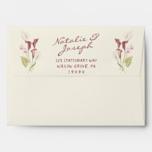 Classy Nouveau Art Hand Drawn Floral Wedding  Envelope