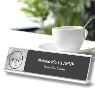 Classy Nurse Practitioner Medical Desk Name Plate