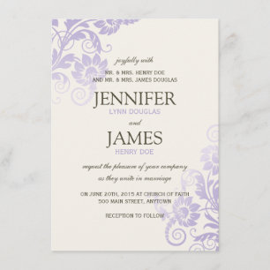 Classy Ombre Lilac Wedding Invitations