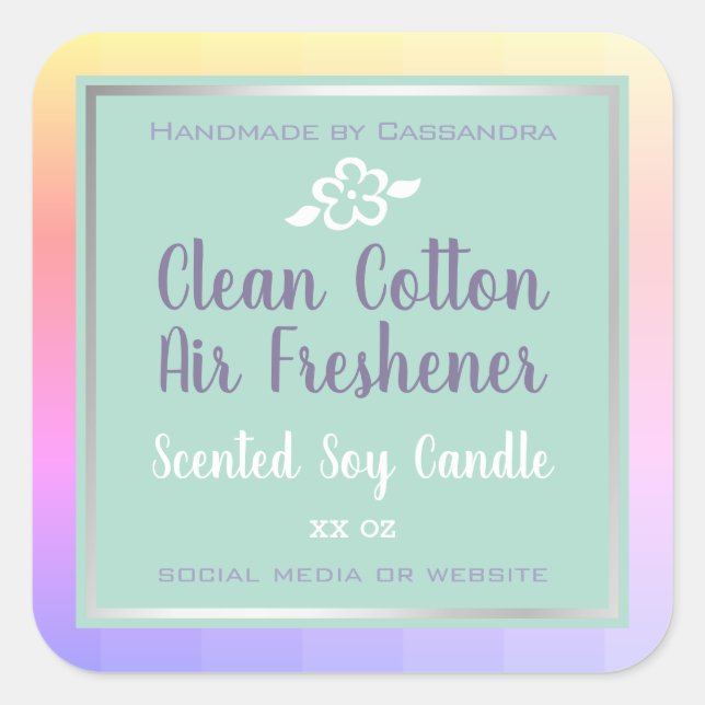 Classy Ombre Rainbow Pink Product Packaging Labels (Front)