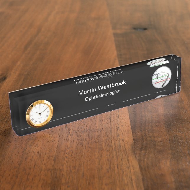 Classy Ophthalmologist Office Desk Nameplate (Side)