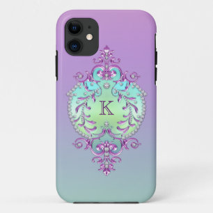 Classy, Ornate Diamonds Monogram iPhone 11 Case