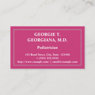 Classy Paediatrician Business Card