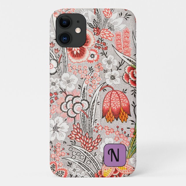 Classy paisley pattern Initials gift for her Case-Mate iPhone Case (Back)