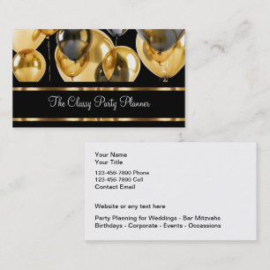 Classy Party Planner And Organiser Business Card