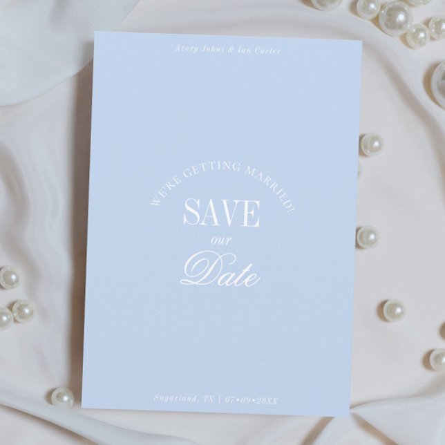 Classy Pastel Blue Elegant Save the Date Card (Creator Uploaded)