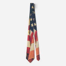 Classy Patriotic American Flag Close Up Neck Tie
