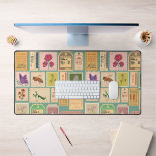 Classy pattern Retro design Stamps and tickets Desk Mat
